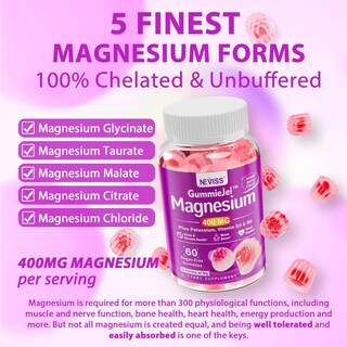 Foto 3 | Foto 3 | Gomitas De Magnesio Neviss Sin Azúcar De 400 Mg Con Ashwagandha Paquete De 2 - Venta Internacional.