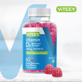Foto 2 | Foto 2 | Gomitas De Vitamina D3 Viteey 10.000 Ui Para Adultos Y Adolescentes 60 G - Venta Internacional.