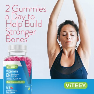 Foto 6 | Foto 6 | Gomitas De Vitamina D3 Viteey 10.000 Ui Para Adultos Y Adolescentes 60 G - Venta Internacional.