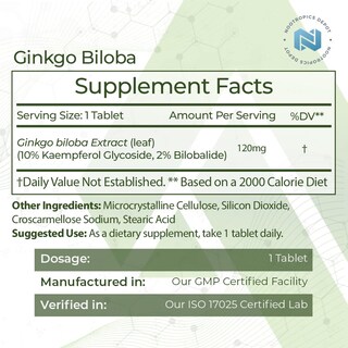 Foto 2 | Foto 2 | Suplemento Nootropics Depot De Extracto De Ginkgo Biloba 120 Mg 90 Comprimidos - Venta Internacional.