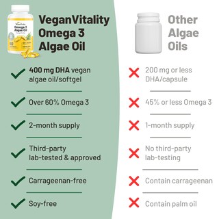 Foto 2 | Foto 2 | Suplemento Vegan Vitality Vegan Omega 3 Dha 60 Cápsulas Blandas - Venta Internacional.