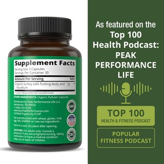 Foto 6 | Foto 6 | Cápsulas De Cola De Pavo Orgánicas Supplement Peak Performance - Venta Internacional.