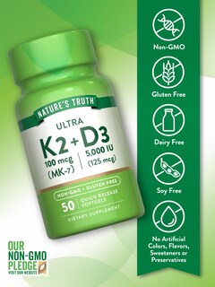 Foto 3 | Foto 3 | Suplemento Del Complejo De Vitamina K2 Mk7 De Nature's Truth 100 Mcg - Venta Internacional.