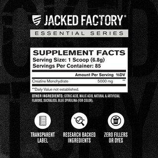Foto 5 | Foto 5 | Suplemento De Creatina Jacked Factory Con Sabor A Frambuesa Azul 425 G - Venta Internacional.