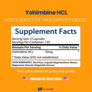 Foto 3 | Foto 3 | Supplement Healthfare Yohimbina Hcl 10 Mg 240 Cápsulas Veganas - Venta Internacional.