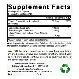 Foto 2 | Foto 2 | Suplemento Best Naturals Dim 100 Mg 120 Cápsulas - Venta Internacional.