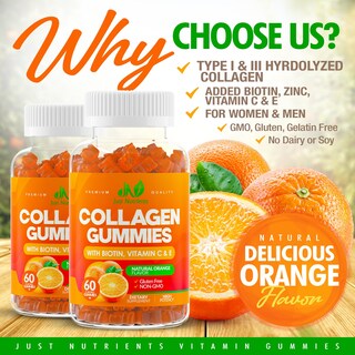 Foto 2 | Foto 2 | Gomitas De Péptidos De Colágeno Just Nutrients Con Biotina Vitamina C Y E - Venta Internacional.