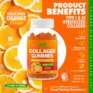 Foto 3 | Foto 3 | Gomitas De Péptidos De Colágeno Just Nutrients Con Biotina Vitamina C Y E - Venta Internacional.