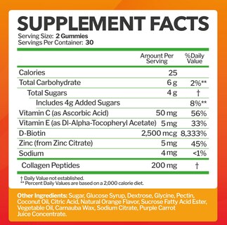 Foto 5 | Foto 5 | Gomitas De Péptidos De Colágeno Just Nutrients Con Biotina Vitamina C Y E - Venta Internacional.