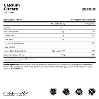 Foto 3 | Foto 3 | Suplemento Celebrate Vitamins De Citrato De Calcio Bariátrico 500 Mg - Venta Internacional.
