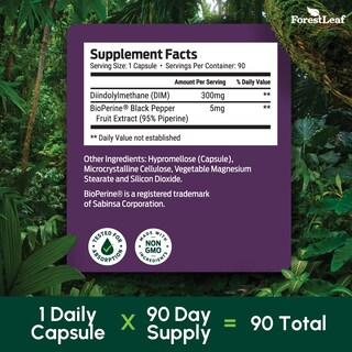 Foto 6 | Foto 6 | Suplemento Forestleaf Dim 300 Mg Para Mujeres Y Hombres 90 Cápsulas - Venta Internacional.