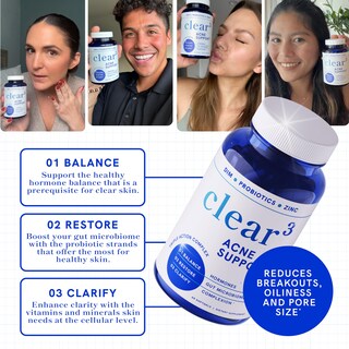 Foto 3 | Foto 3 | Suplemento Smnutrition Clear Skin Acne Con Zinc Dim Y Probióticos - Venta Internacional.