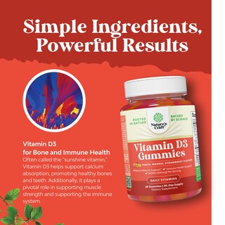 Foto 4 | Foto 4 | Gomitas De Vitamina D3 Natures Craft 2000 Ui Para Adultos Durante 30 Días - Venta Internacional.