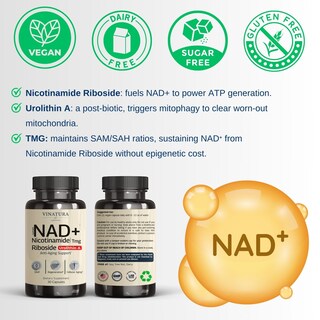 Foto 3 | Foto 3 | Suplemento Vinatura Nad+ Ribósido De Nicotinamida 300 Mg 30 Cápsulas - Venta Internacional.