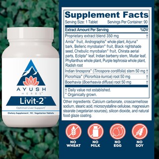Foto 3 | Foto 3 | Suplemento Ayush Herbs Livit-2 Liver Care 90 Comprimidos - Venta Internacional.