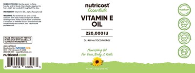 Foto 2 | Foto 2 | Aceite De Vitamina E Nutricost Essentials 230 Ml 230 000 Ui Para La Piel - Venta Internacional.