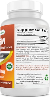 Foto 2 | Foto 2 | Suplemento Best Naturals Msm 1000 Mg 180 Cápsulas - Venta Internacional.