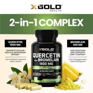 Foto 3 | Foto 3 | Suplemento X Gold Health Quercetina Y Bromelina 1300 Mg 120 Cápsulas - Venta Internacional.