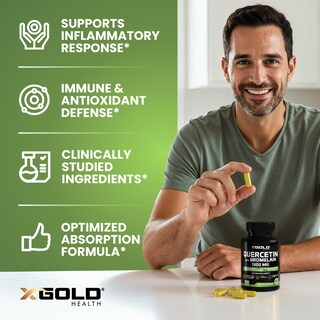 Foto 4 | Foto 4 | Suplemento X Gold Health Quercetina Y Bromelina 1300 Mg 120 Cápsulas - Venta Internacional.