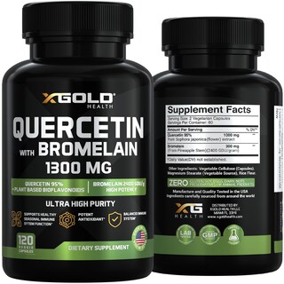 Foto 7 | Foto 7 | Suplemento X Gold Health Quercetina Y Bromelina 1300 Mg 120 Cápsulas - Venta Internacional.