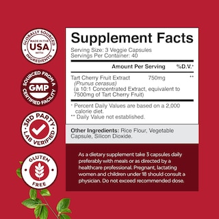 Foto 2 | Foto 2 | Suplemento De Extracto Avanzado De Cereza Ácida De Natures Craft 750 Mg - Venta Internacional.