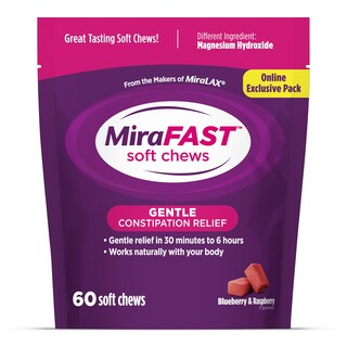 Foto 1 | Foto 1 | Laxante Miralax Mirafast Soft Chews 60 Unidades Arándanos Y Frambuesas - Venta Internacional.