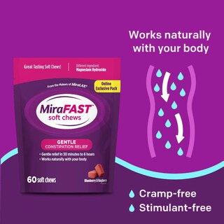 Foto 4 | Foto 4 | Laxante Miralax Mirafast Soft Chews 60 Unidades Arándanos Y Frambuesas - Venta Internacional.