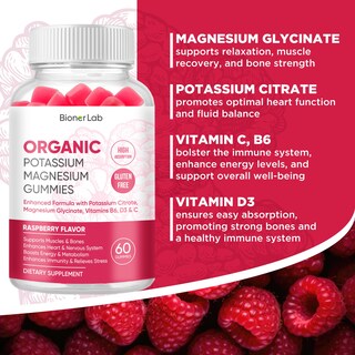 Foto 2 | Foto 2 | Complemente Las Gomitas De Potasio Y Magnesio Bionerlab Con Vitamina D3 - Venta Internacional.