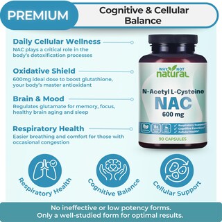 Foto 2 | Foto 2 | Suplemento Nac De 600 Mg De N-acetilcisteína En Cápsulas ¿por Qué No De Forma Natural? - Venta Internacional.