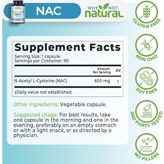 Foto 3 | Foto 3 | Suplemento Nac De 600 Mg De N-acetilcisteína En Cápsulas ¿por Qué No De Forma Natural? - Venta Internacional.
