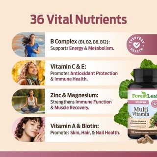 Foto 5 | Foto 5 | Multivitamínico Forestleaf Daily Vitamin Para Mujer 60 Cápsulas - Venta Internacional.