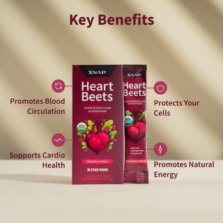 Foto 3 | Foto 3 | Suplemento Snap Supplements Con Forma De Corazón Y Remolacha Paquetes De 10 Porciones - Venta Internacional.