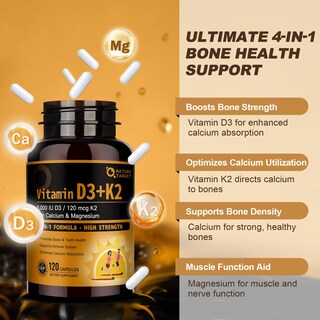 Foto 4 | Foto 4 | Suplemento De Vitamina D3 K2 De Nature Target Con Calcio Y Magnesio - Venta Internacional.