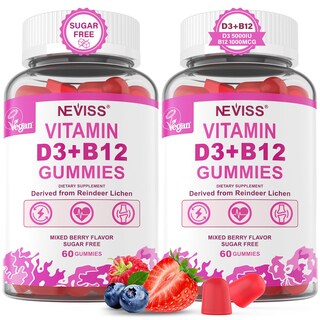Foto 1 | Foto 1 | Suplemento A Las Gomitas Veganas De Vitamina D3 De 5000 Ui Y B12 De 1000 Mcg De Neviss - Venta Internacional.