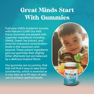 Foto 2 | Foto 2 | Gomitas Supplement Natures Craft Kids Focus  90 Unidades - Venta Internacional.