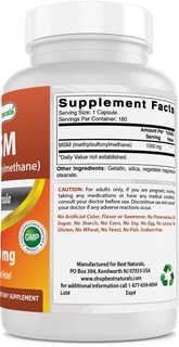 Foto 5 | Foto 5 | Suplemento Best Naturals Msm 1000 Mg 180 Cápsulas (paquete De 2) - Venta Internacional.
