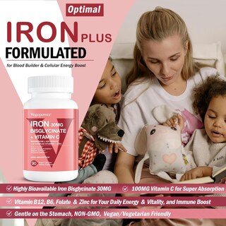 Foto 2 | Foto 2 | Suplementos De Hierro Vegepower Bisglicinato De Hierro 30 Mg 90 Cápsulas - Venta Internacional.