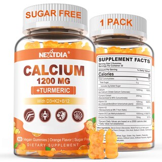 Foto 1 | Foto 1 | Suplemento De Calcio Nextdia 1200 Mg Con Gomitas De Vitamina D3 60 Unidades - Venta Internacional.