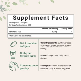 Foto 2 | Foto 2 | Suplementos  Microingredientes  Yohimbina Hcl  10 Mg  300 Cápsulas Blandas - Venta Internacional.