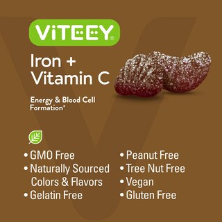 Foto 5 | Foto 5 | Gomitas De Hierro Viteey 20 Mg Más Vitamina C 26 Mg Para La Anemia 120 G - Venta Internacional.