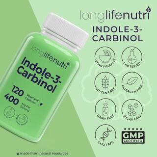 Foto 7 | Foto 7 | Suplemento Longlife Nutri Indol-3-carbinol 400 Mg 120 Cápsulas - Venta Internacional.