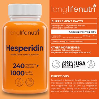 Foto 2 | Foto 2 | Suplemento Longlifenutri Hesperidin 1000 Mg 240 Cápsulas - Venta Internacional.