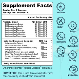 Foto 2 | Foto 2 | Suplementos Probióticos Dmeisy Menopause 120 Mil Millones De Cfu 60 Cápsulas - Venta Internacional.