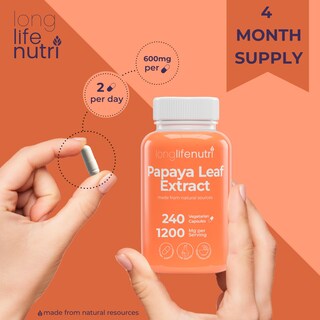Foto 5 | Foto 5 | Suplemento De Extracto De Hoja De Papaya Longlifenutri 1200 Mg 240 Cápsulas - Venta Internacional.