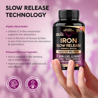 Foto 3 | Foto 3 | Suplemento De Hierro Nutraharmony Iron 65 Mg Sulfato Ferroso 325 Mg - Venta Internacional.