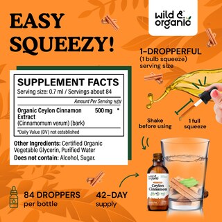 Foto 3 | Foto 3 | Extracto Líquido De Canela En Gotas Wild & Organic 500 Mg 60 Ml - Venta Internacional.