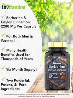 Foto 3 | Foto 3 | Suplemento Vitamínico De Berberina Con Canela De Ceilán 2200 Mg - Venta Internacional.