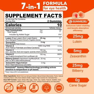 Foto 2 | Foto 2 | Gomitas De Luteína Y Zeaxantina De 25 Mg De Supplements Neviss (paquete De 2) - Venta Internacional.