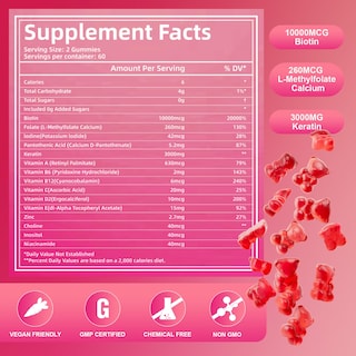 Foto 5 | Foto 5 | Suplemento De Gomitas De Biotina Vifssg De 10 000 Mcg Para Cabello Piel Y Uñas - Venta Internacional.