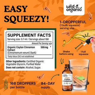 Foto 3 | Foto 3 | Suplemento De Tintura De Canela De Ceilán Salvaje Y Orgánica 125 Ml 500 Mg - Venta Internacional.